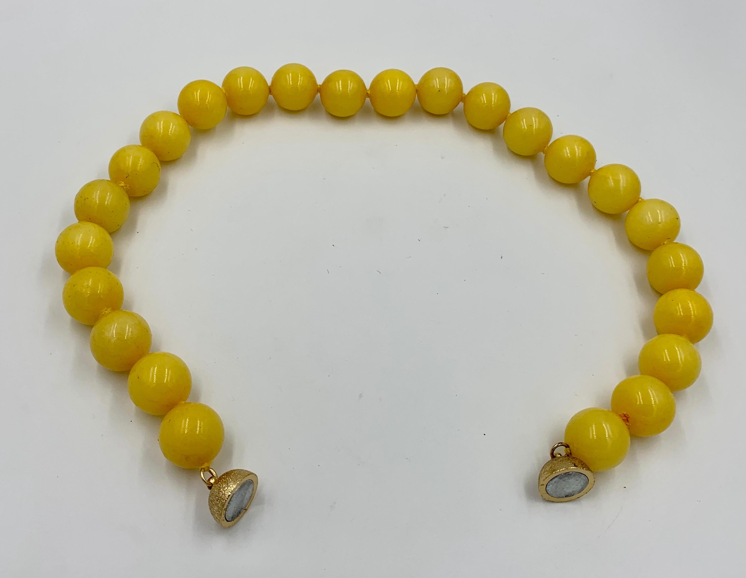 Retro Yellow Chalcedony Necklace Beads 2