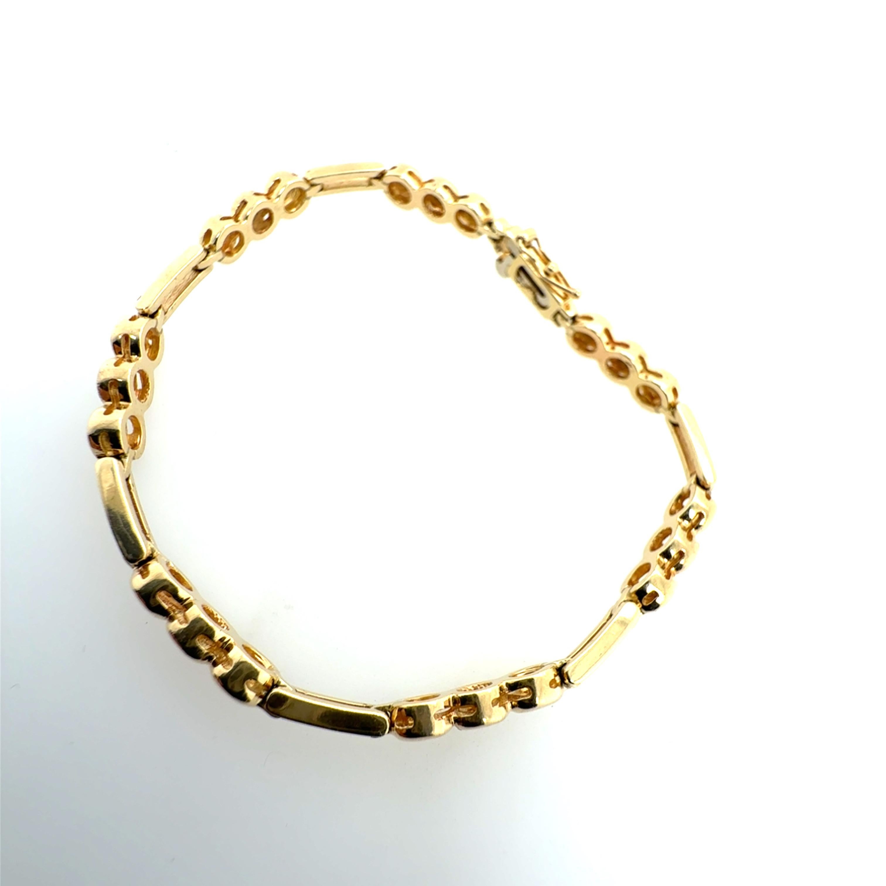 Bracelet rétro en or jaune 0,65 carat diamant naturel incolore Circa 1980 Bon état - En vente à Los Angeles, CA