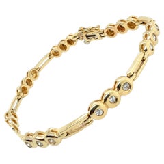 Bracelet rétro en or jaune 0,65 carat diamant naturel incolore Circa 1980