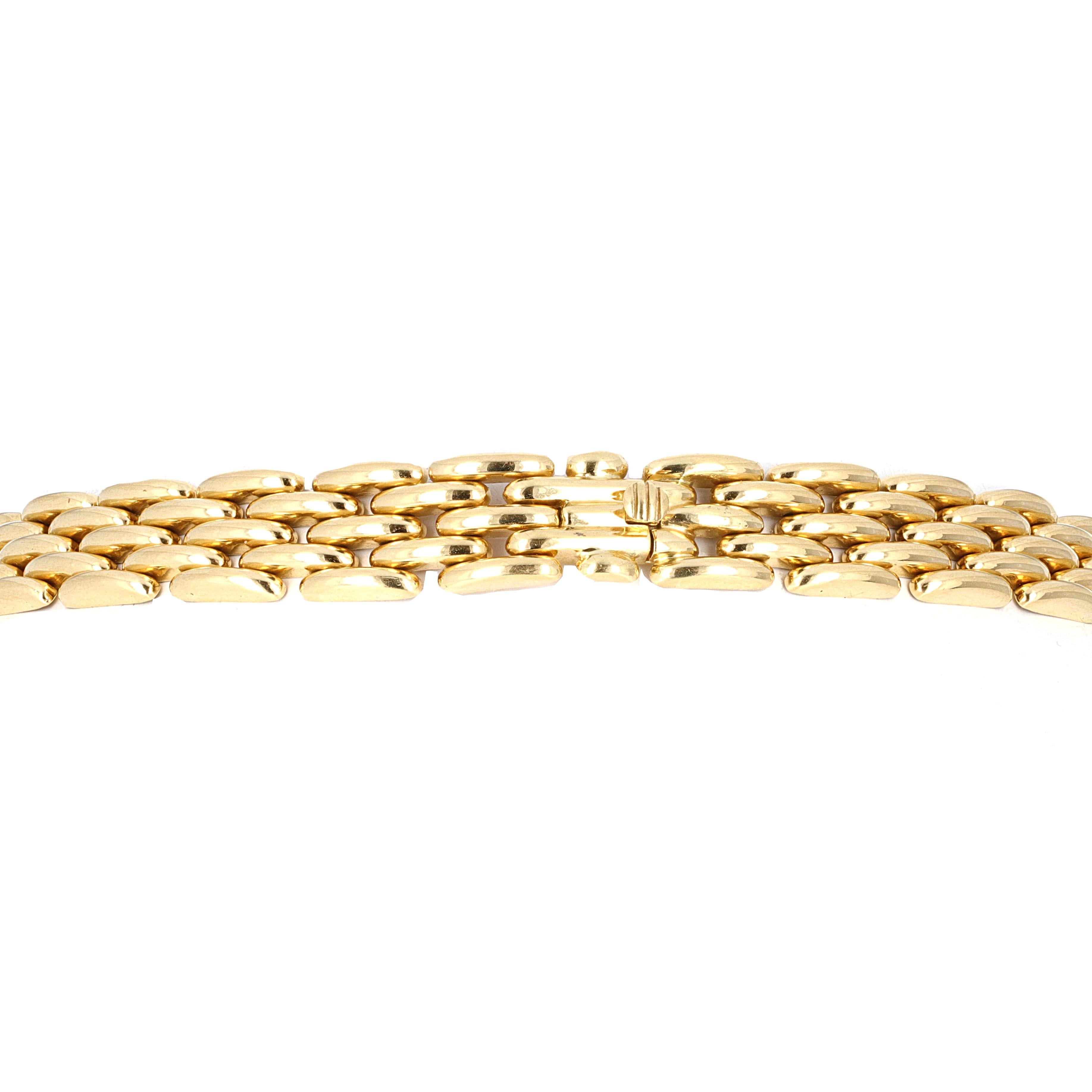 Round Cut Retro Yellow Gold and Diamond Chain Link Necklace