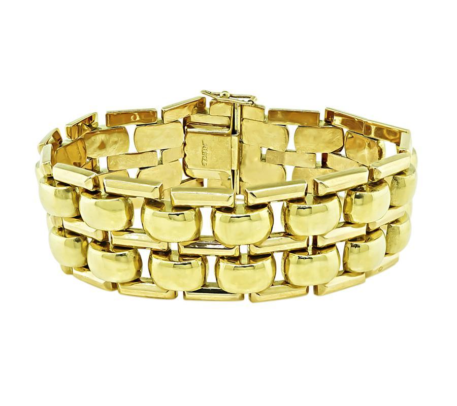 Rétro Bracelet rétro en or jaune en vente