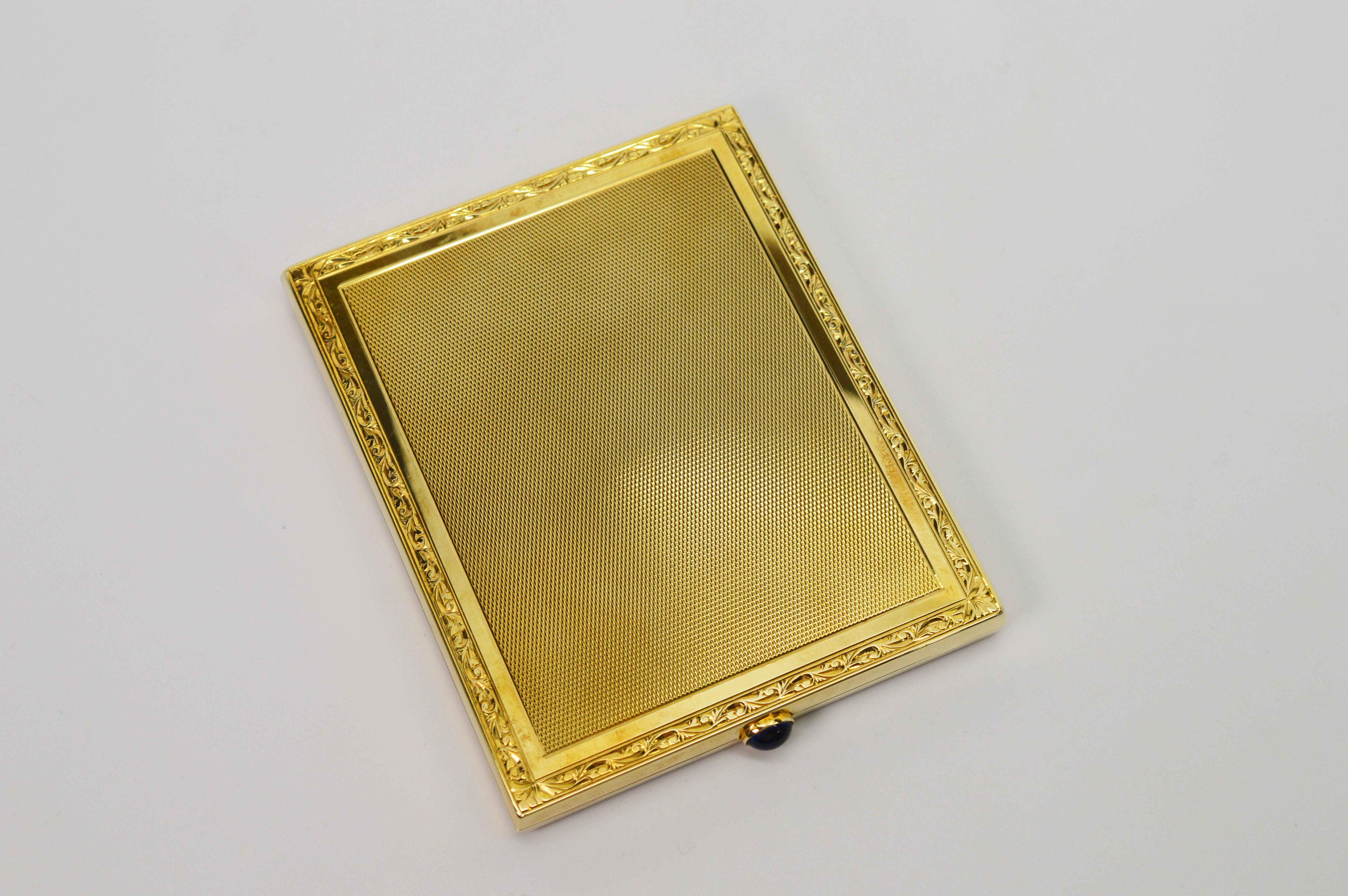 Retro 14 Karat Yellow Gold Cigarette Case In Excellent Condition For Sale In Mount Kisco, NY