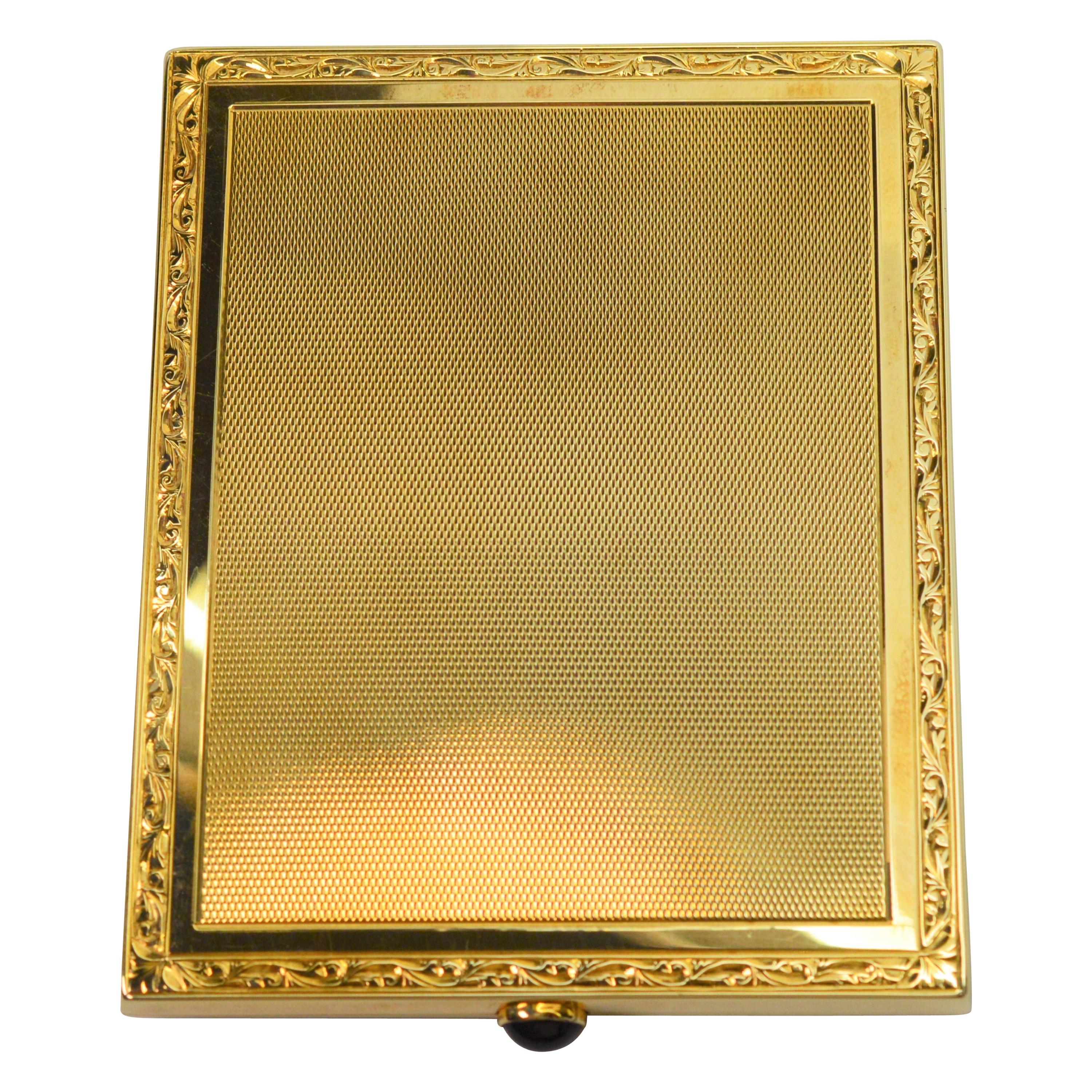 Retro 14 Karat Yellow Gold Cigarette Case For Sale