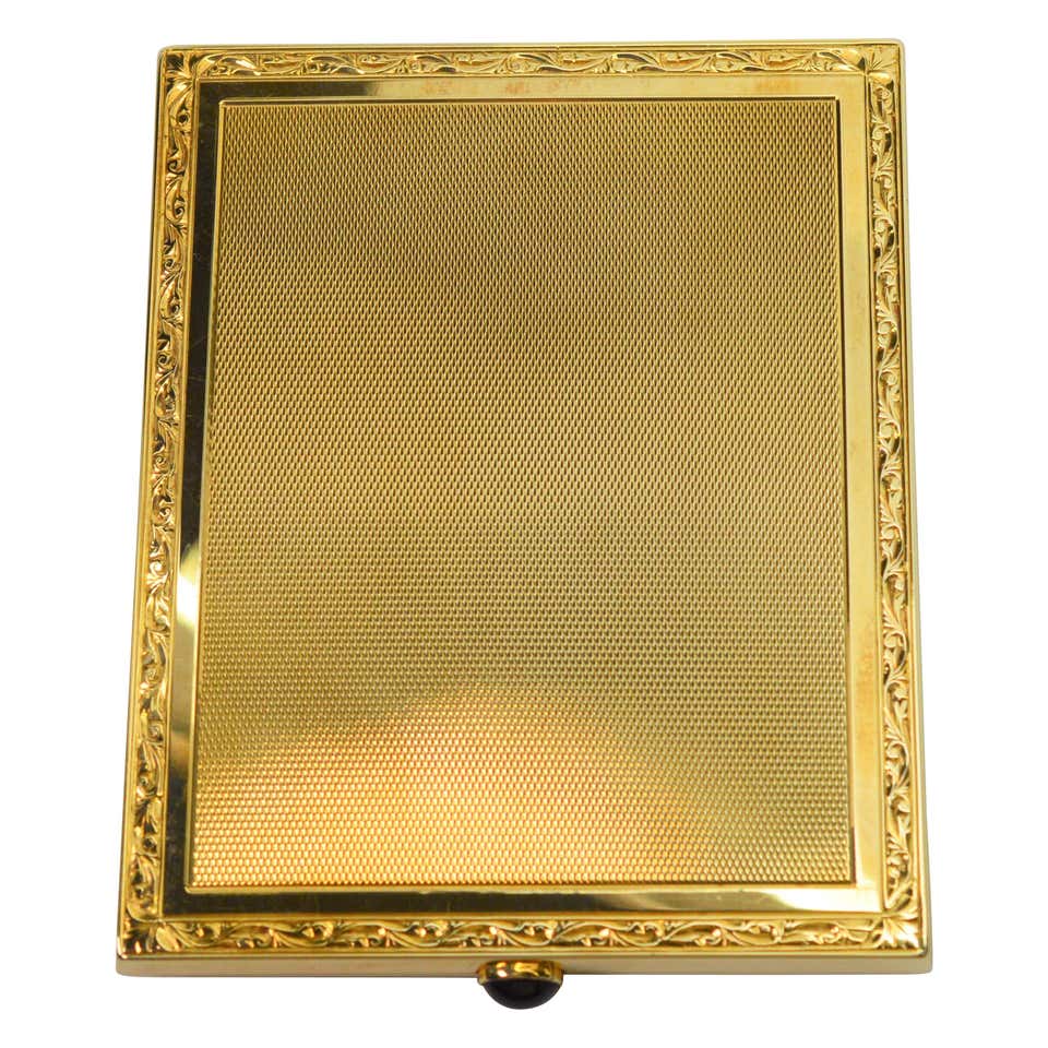Vintage 1950s Gold Rectangular BOX 18 Karat Yellow Gold 130 Gram 3.2X1 ...