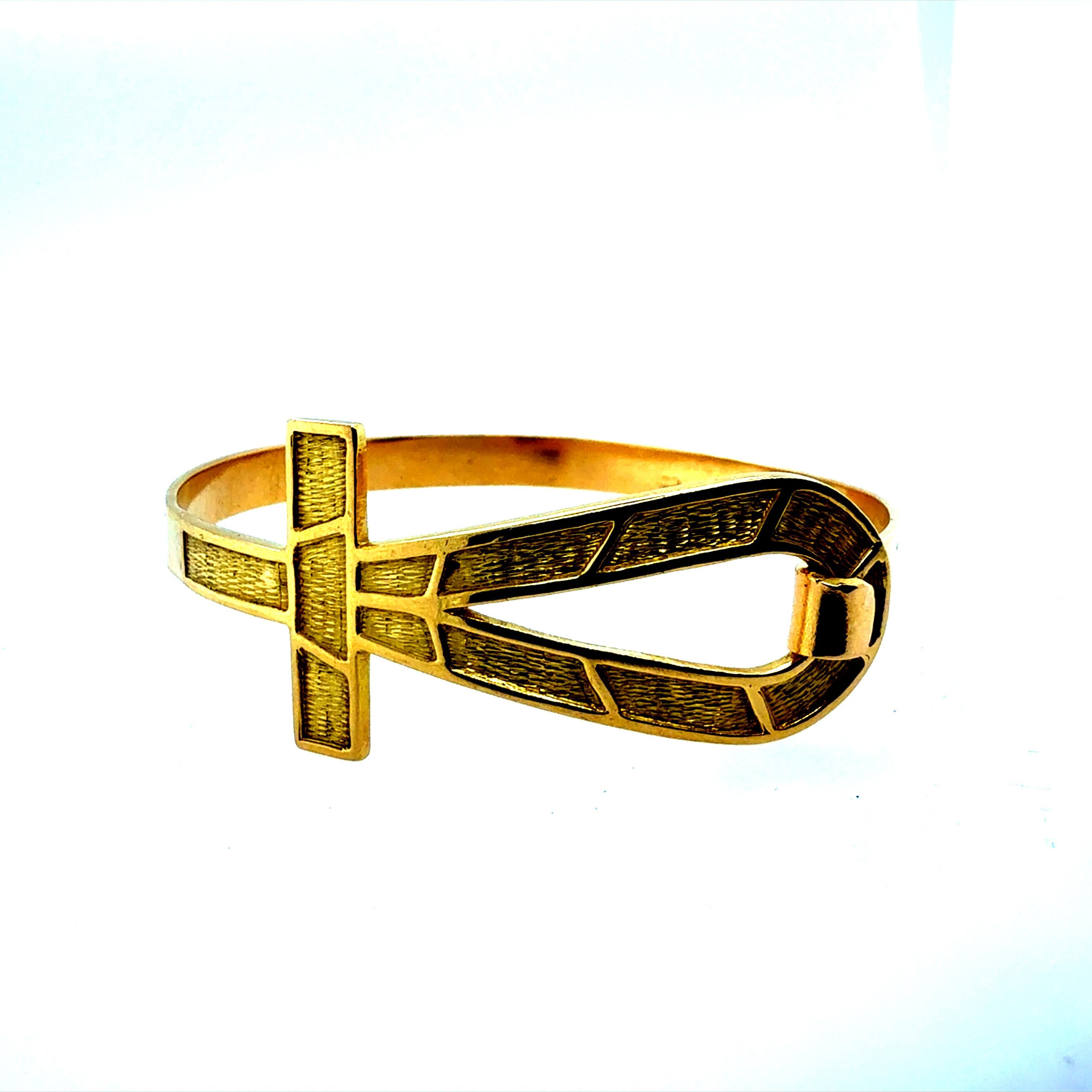 Donna Bracciale Ankh egiziano retrò in oro giallo CIRCA 1985 in vendita