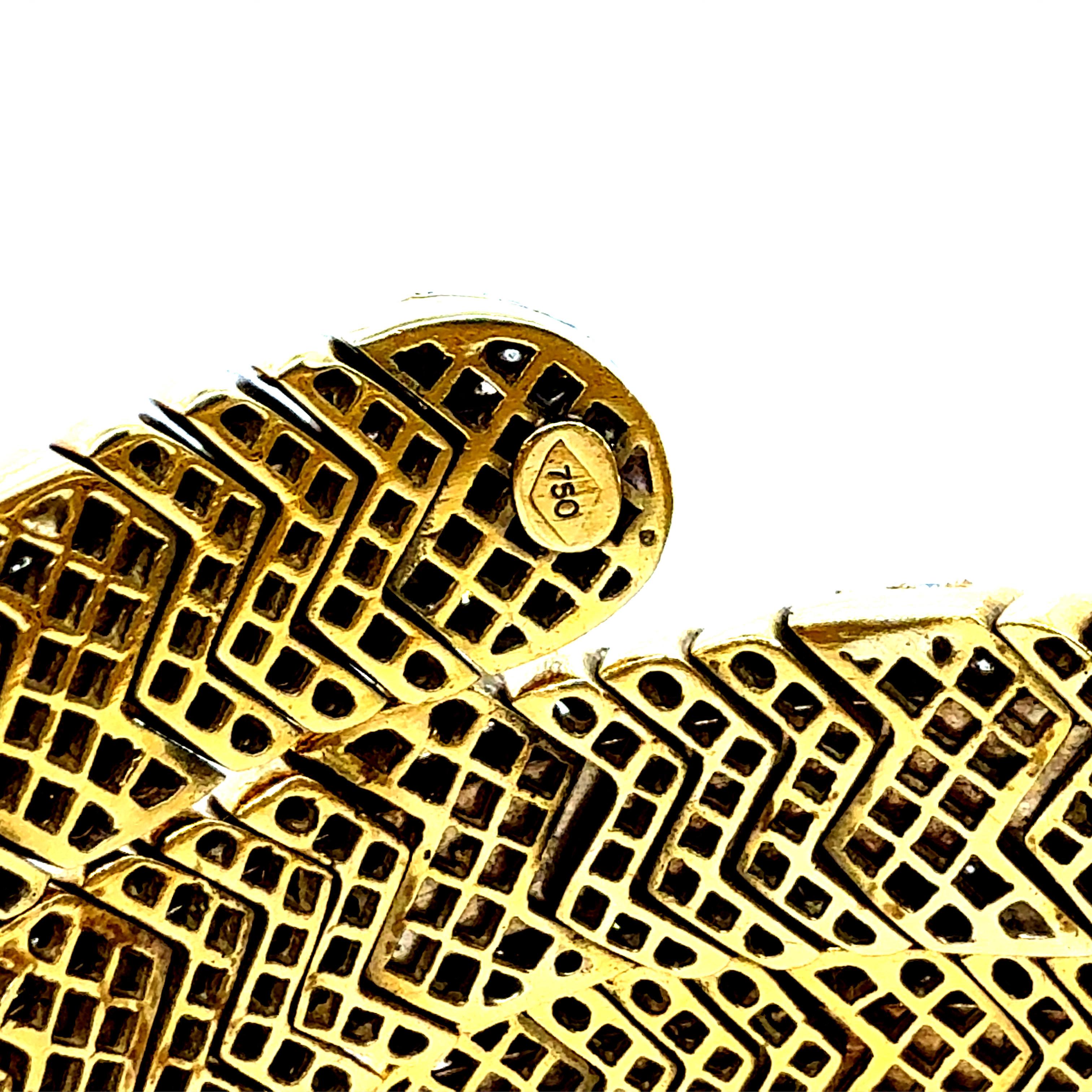 Retro Gelbgold Flexible Schlange Manschette Aussage Armband Circa 1970 im Zustand „Gut“ im Angebot in Los Angeles, CA