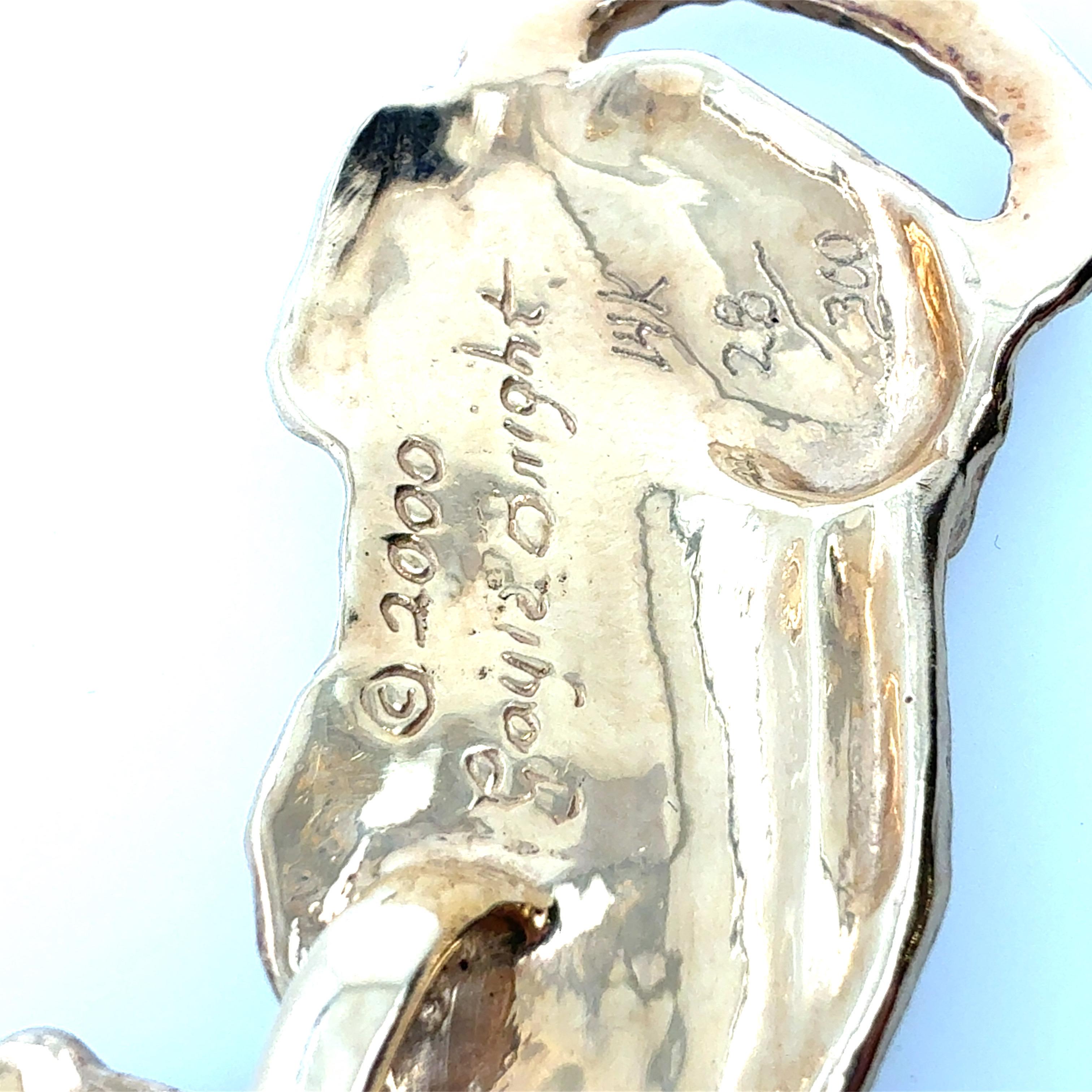 Rétro Pendentif léopard rétro en or jaune numéroté 28/300 par Gayle Knight en vente