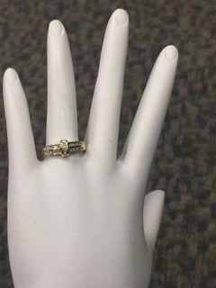Retro Yellow Gold One Carat Natural Diamond Baguette Band Circa 1990