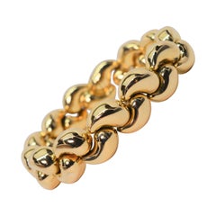 Bracelet rétro à maillons bouffants en or jaune