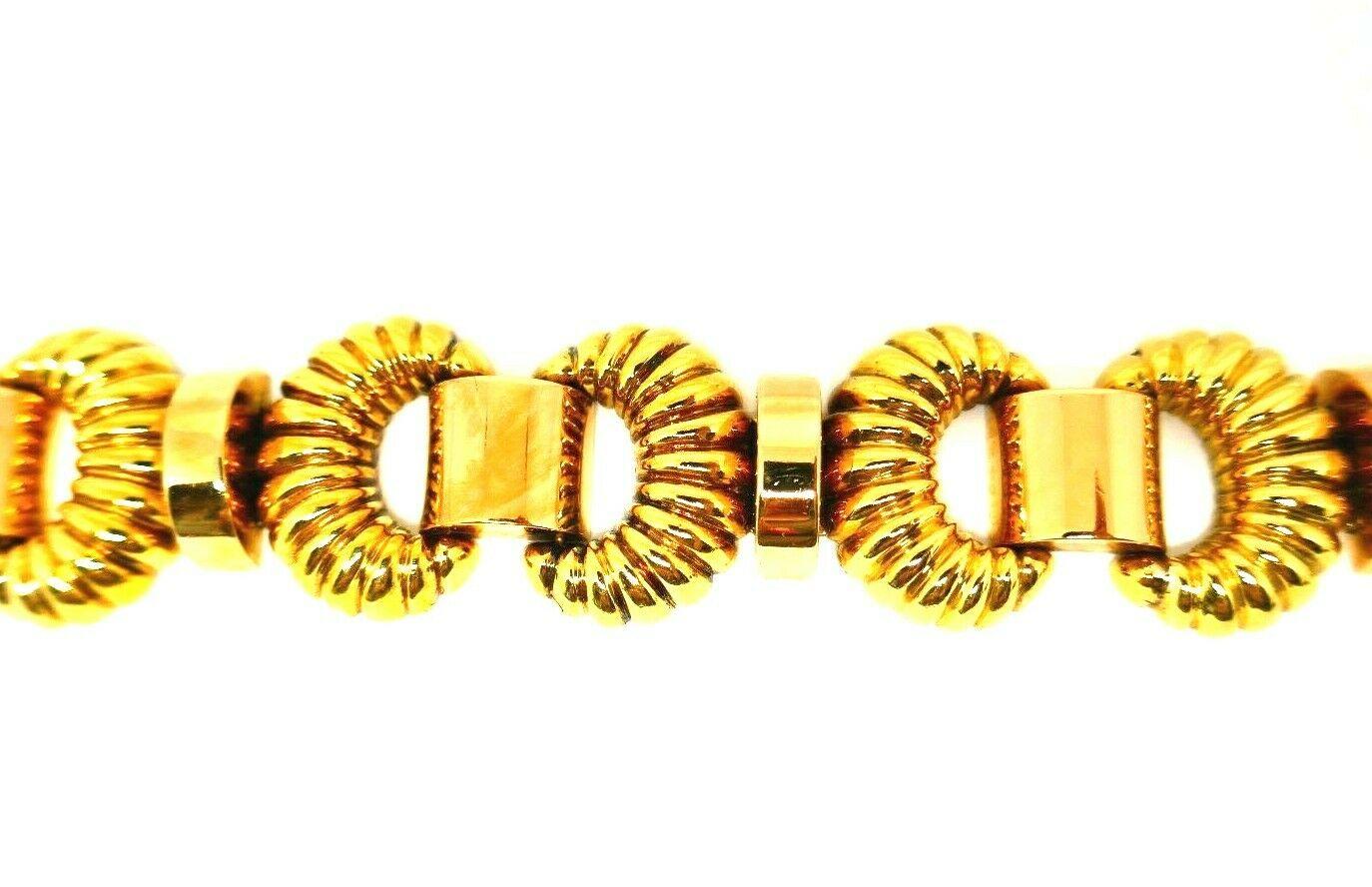 Retro Yellow Gold Rose Gold Link Bracelet 7