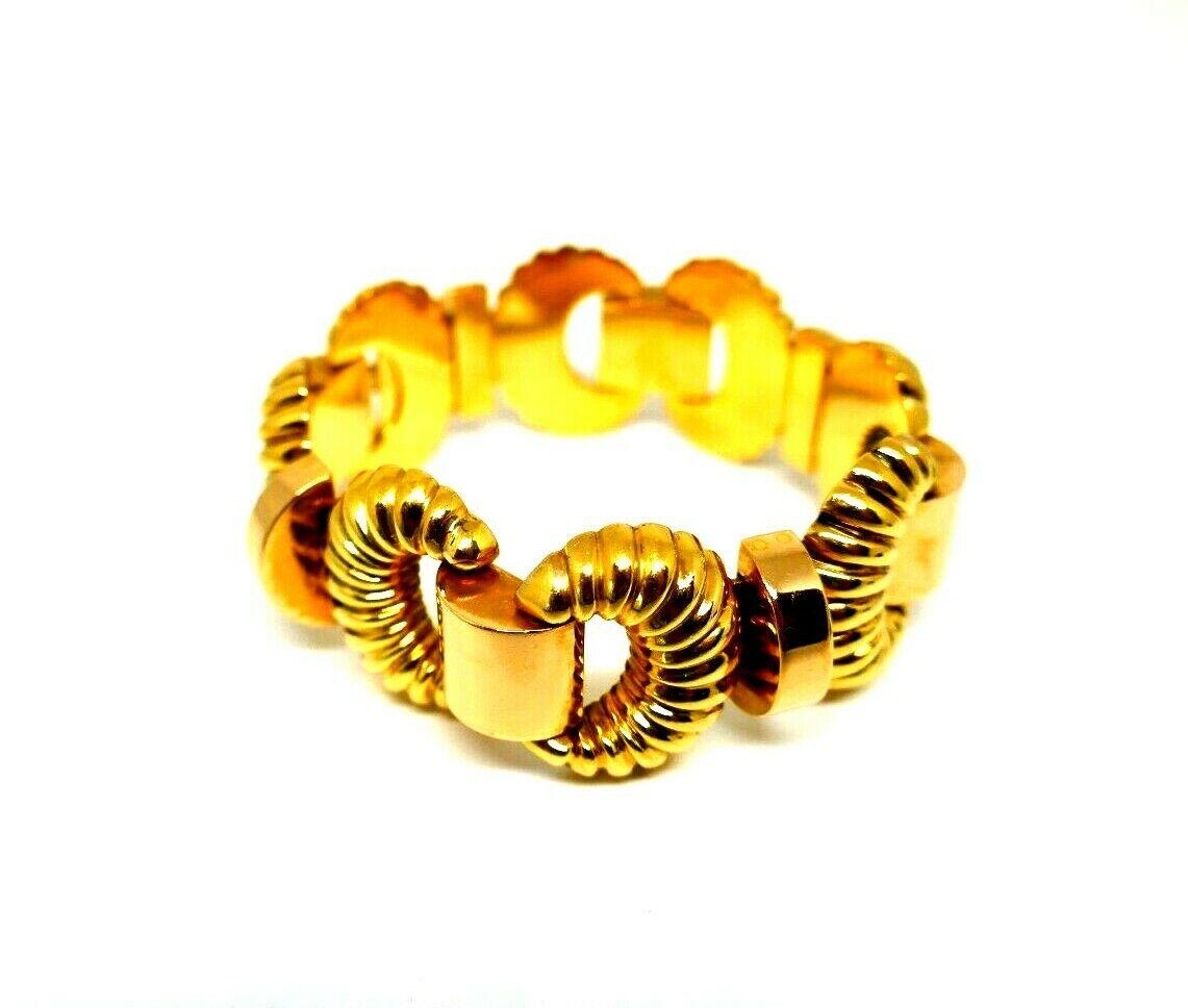 Retro Yellow Gold Rose Gold Link Bracelet 4