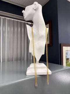 Retro Yellow Gold Six-Strand Woven 36 Inch Chain Necklace Circa 1980