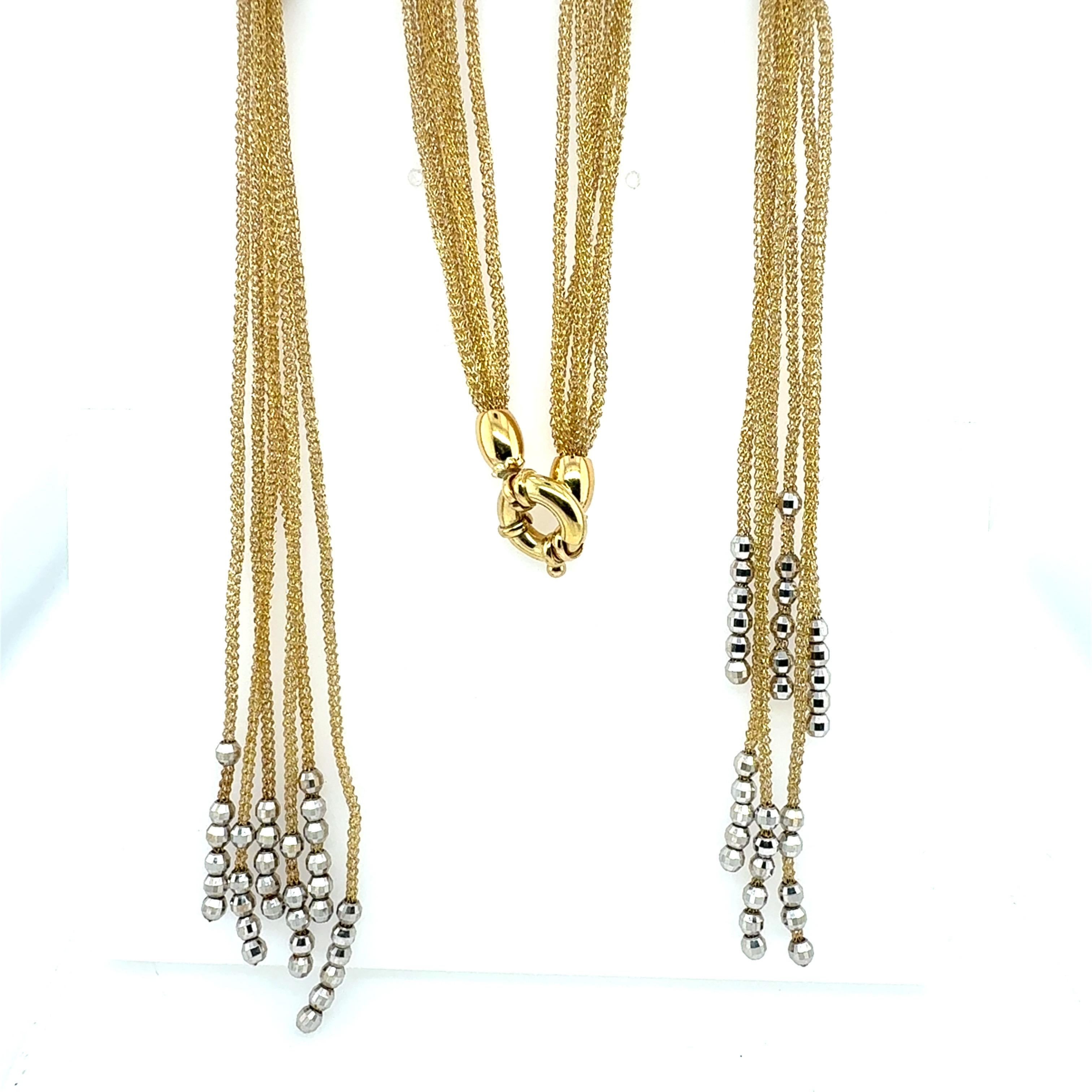 da uomo o donna Collana retrò in oro giallo a sei fili intrecciati da 36 pollici CIRCA 1980 in vendita