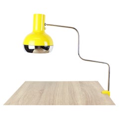 Retro Yellow Napako Lamp on a Work Table