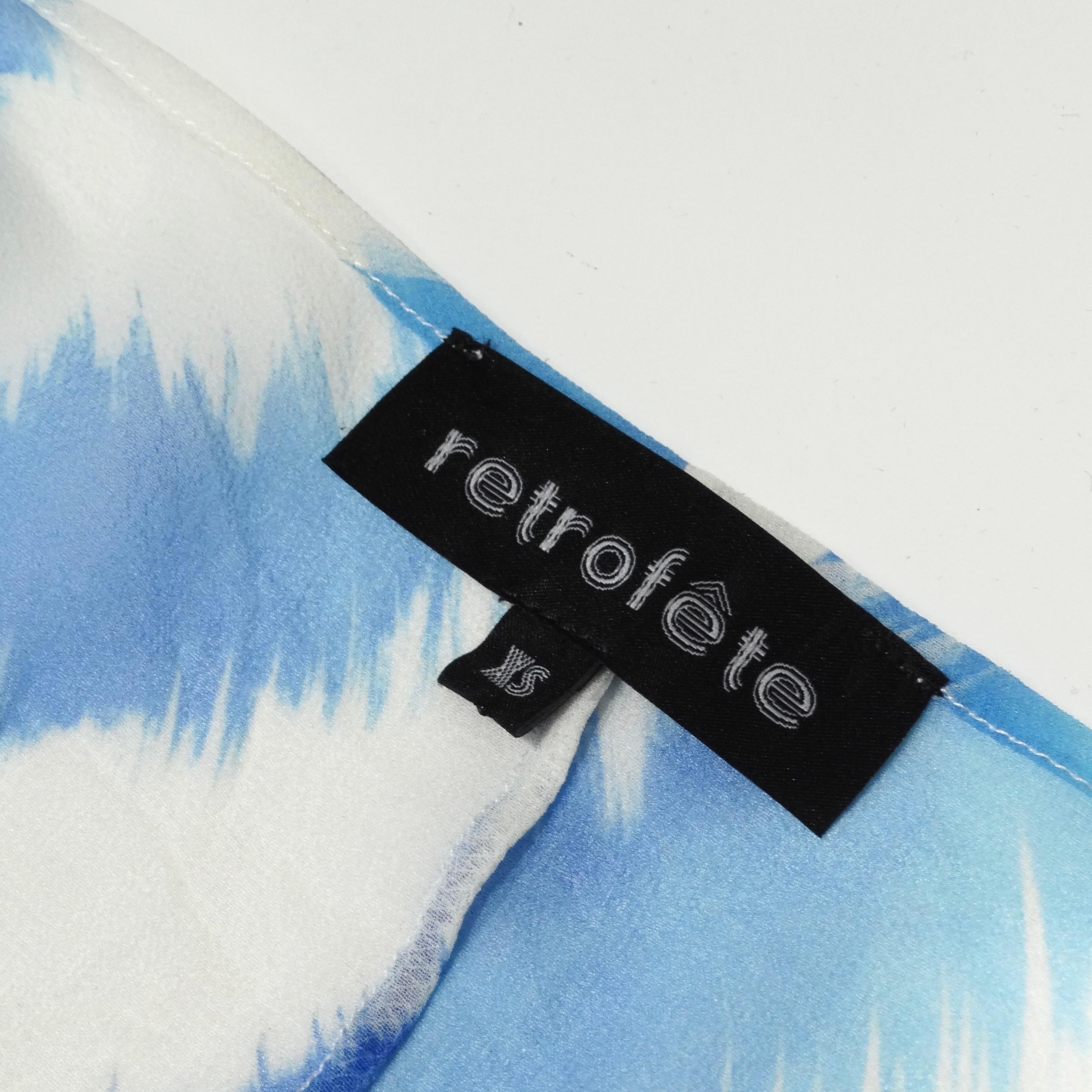 Retrofete Blue Zebra Silk Chiffon Robe For Sale 4