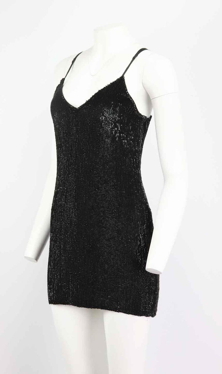 Retrofête Claire Sequined Chiffon Mini Dress Large For Sale at 1stDibs
