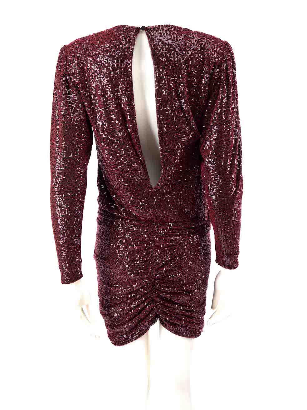 Black Retrofête Pink Flynn Ruched Sequin Tulle Mini Dress Size S For Sale