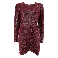 Retrofête Pink Flynn Ruched Sequin Tulle Mini Dress Size S