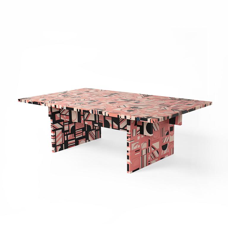 We are proud to introduce the Retrograde coffee table as the first piece of furniture made entirely from our new MetaMATERIAL, a raw composite resin we developed to engage with pattern and move our work beyond the confines of a mold. 

The concept