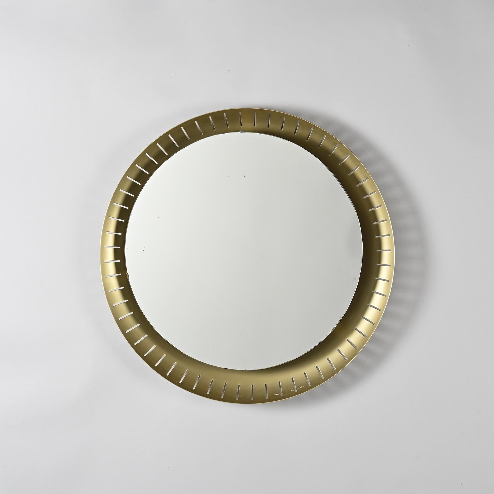 Mid-Century Modern Retrolit Mirror by Stilnovo, Italy circa 1960 For Sale