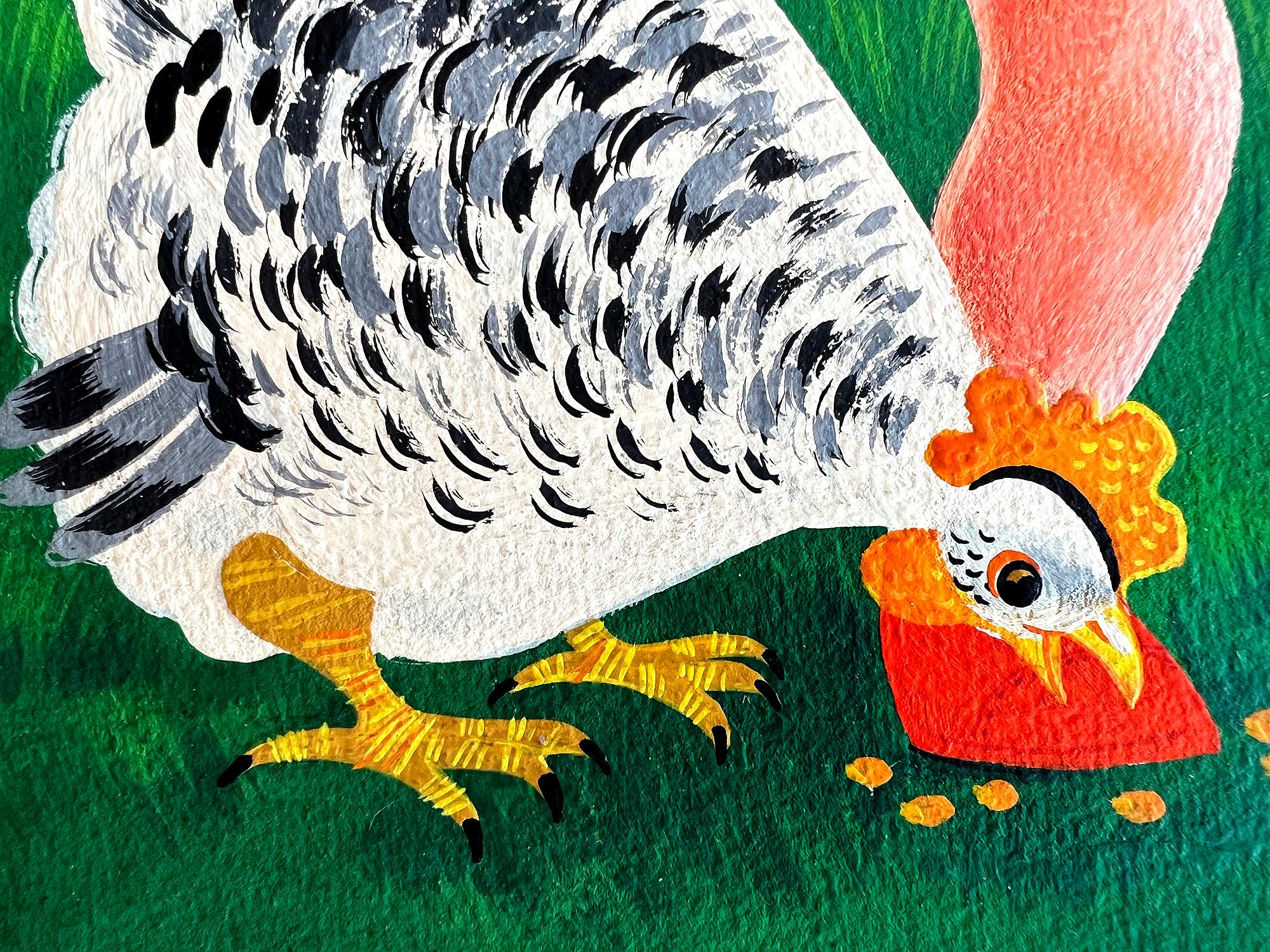 Horses, Chicken, Ducks, Rooster and  Pigs - Children's Book -Female Illustrator  - Feminist Painting by Retta Scott
