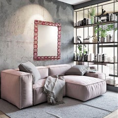 Rettangolo Rubino Murano Glas Wandspiegel von Fratelli Tosi