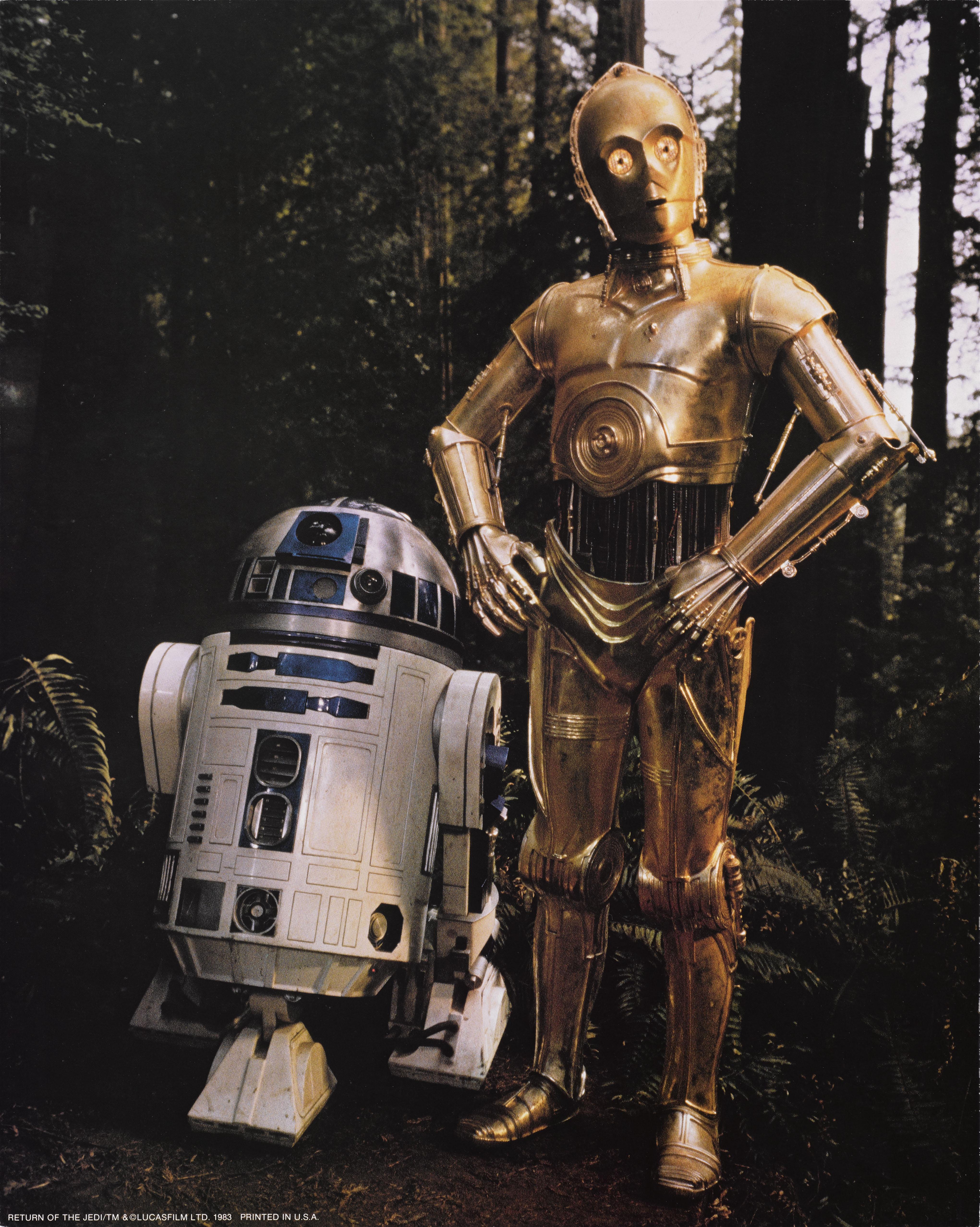 Originales überdimensioniertes US-Standbild aus dem dritten Star Wars-Film Return of the Jedi von 1983. In den Hauptrollen Mark Hamill, Harrison Ford, Carrie Fisher. Bei dem Film führte Richard Marquand Regie.
Das Stück ist ungefaltet und wird