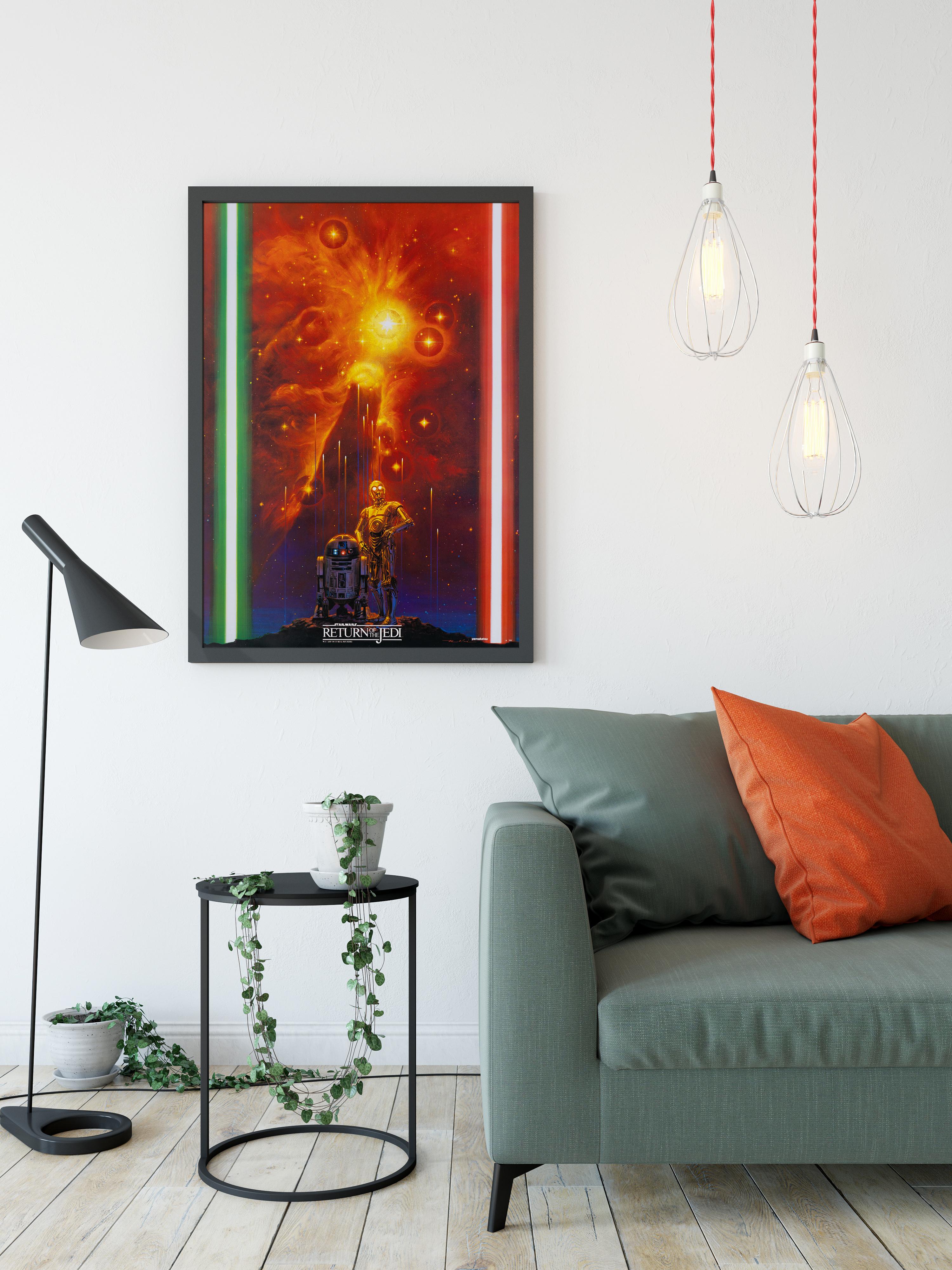 Space Age Poster originale d'epoca de 'Il ritorno dello Jedi' di Noriyoshi Ohrai, Giappone, 1983 in vendita