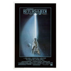 Vintage Return Of The Jedi, Unframed Poster with Linen Backing, 1983