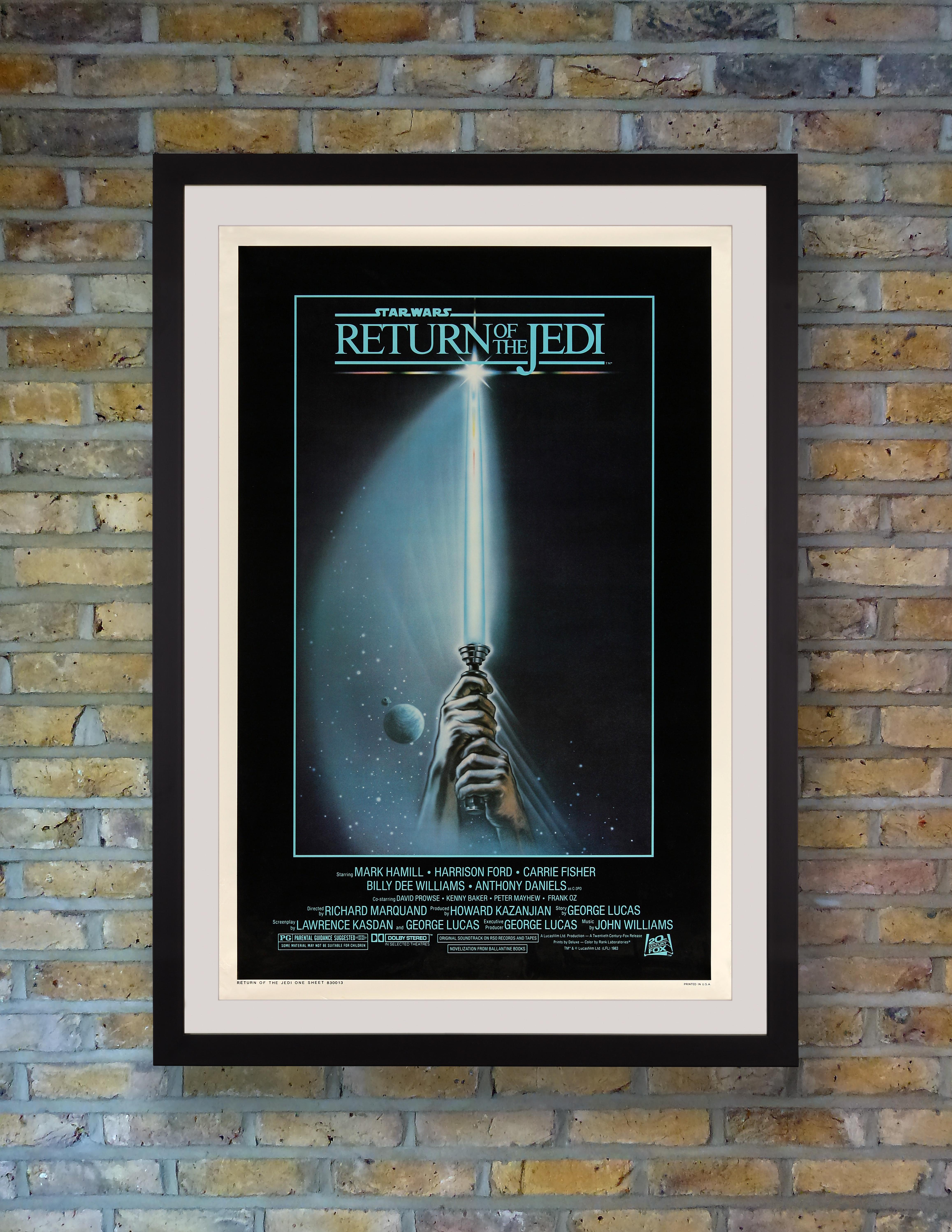 Tim Reamer's simple and effective design for the final installment of George Lucas' original Star Wars trilogy has become emblematic of the entire saga, with it's glowing lightsaber beaming out of the darkness as a symbol of hope against the dark