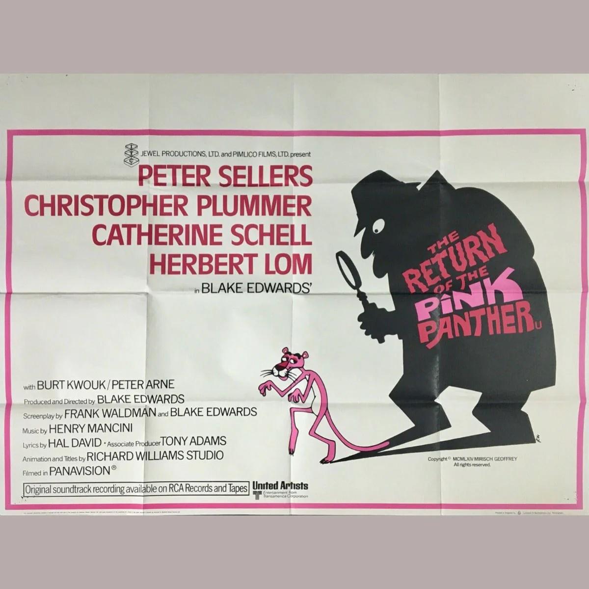 Retour de la panthère rose, The (1975)
Original British Quad (30 X 40 Inches)

Affiche originale de 1975 pour le film THE RETURN OF THE PNK PANTHER (1975) avec Peter Sellers et Christopher Plummer.

L'inspecteur Jacques Clouseau est mis sur