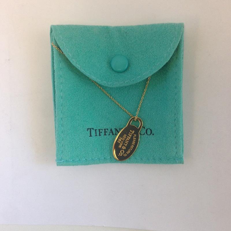 tiffany dog tag necklace gold