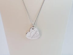 Vintage Return To Tiffany & Co 18" Long  Double Heart Charm Necklace AG925 Silver