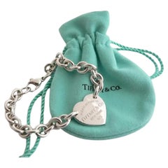 Return to Tiffany & co  Heart Tag Charm Bracelet in Silver
