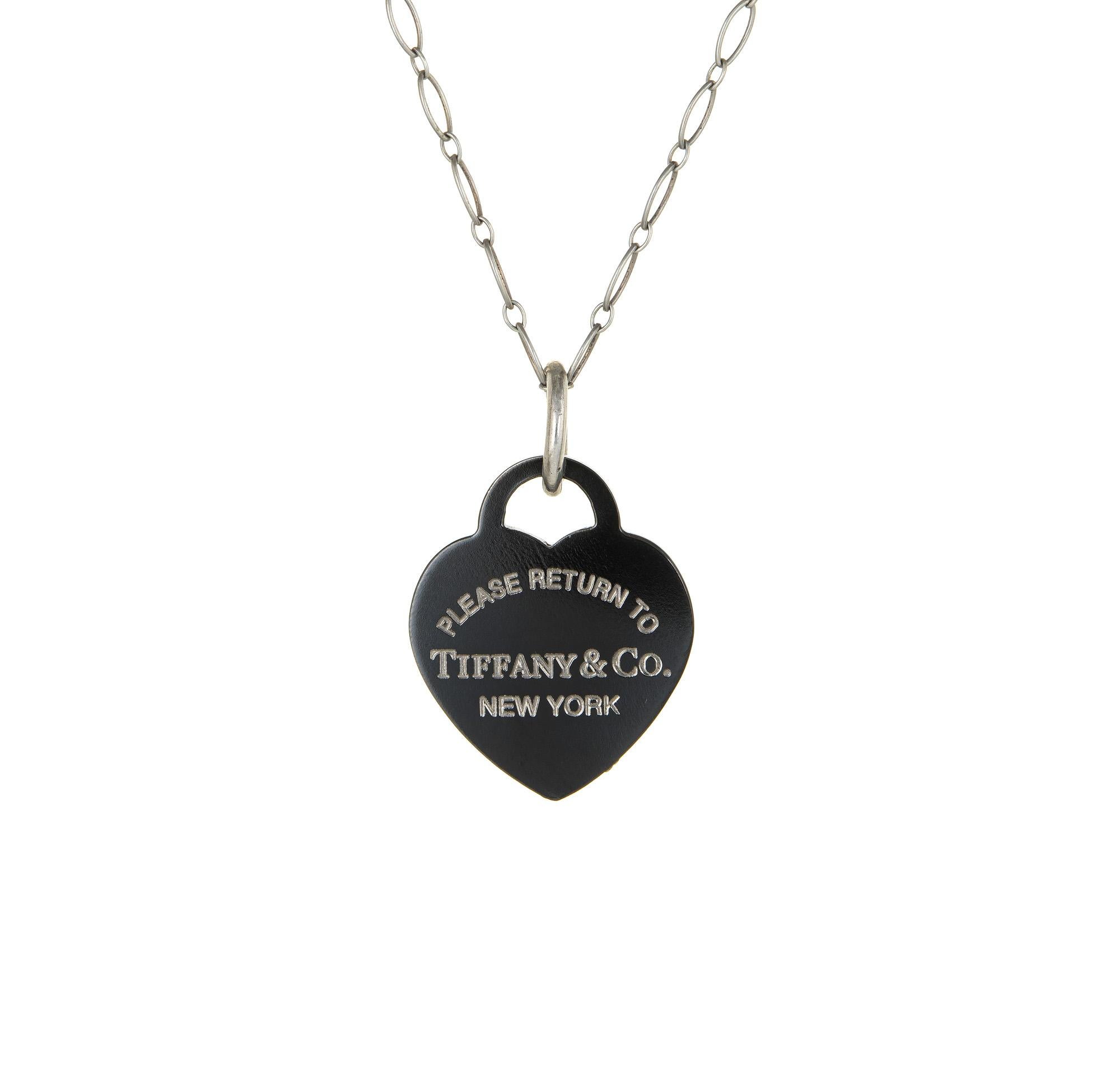 tiffany black heart necklace