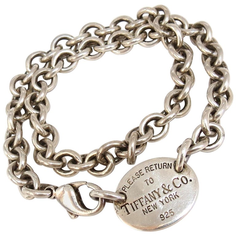 Return to Tiffany and Co. Sterling Silver Necklace For Sale at 1stDibs