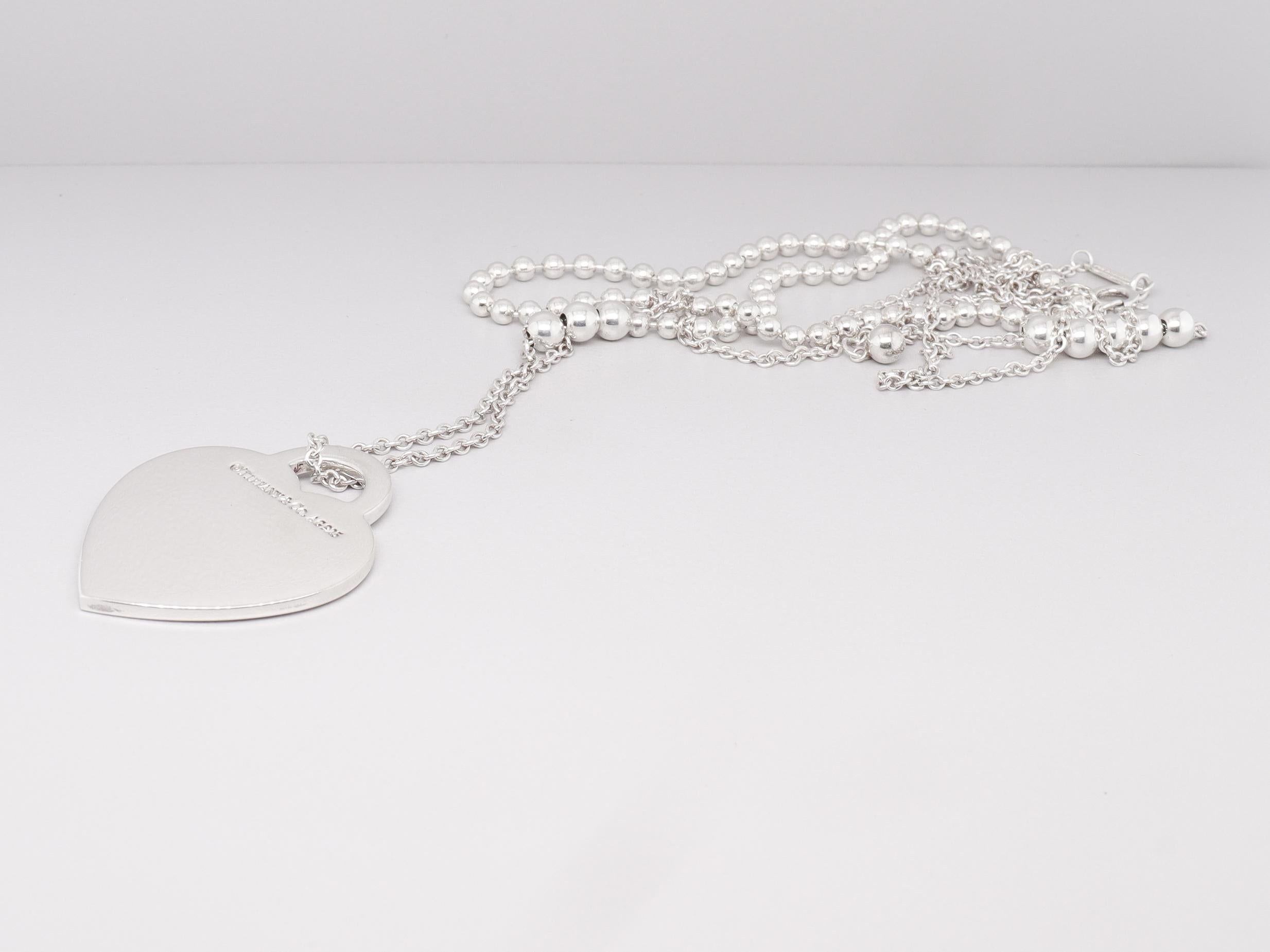 Zurück zu Tiffany & Co. Sterling Silber Anhänger Halskette mit geätztem Herz und Pfeil im Angebot 10