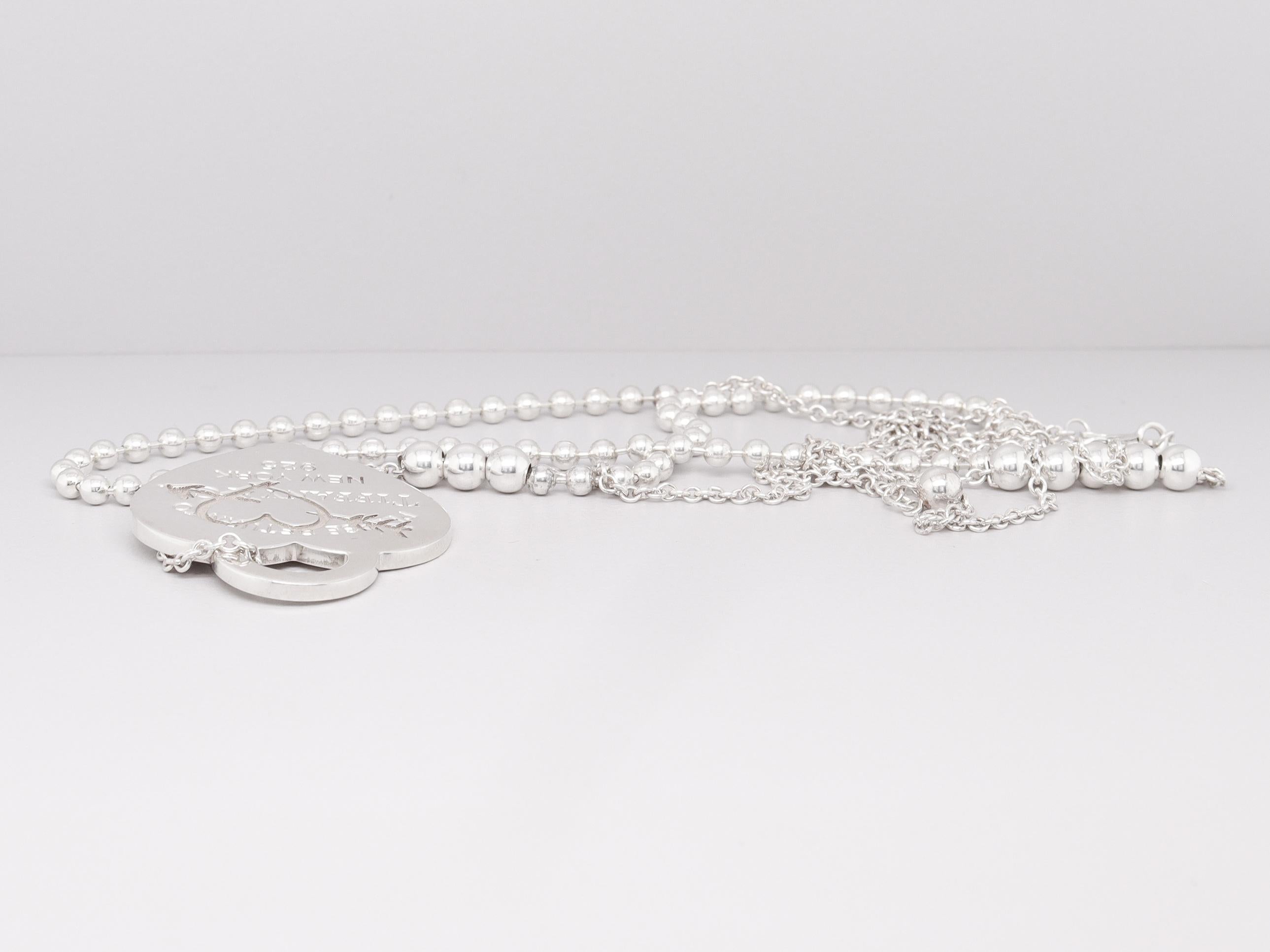 Zurück zu Tiffany & Co. Sterling Silber Anhänger Halskette mit geätztem Herz und Pfeil im Angebot 13