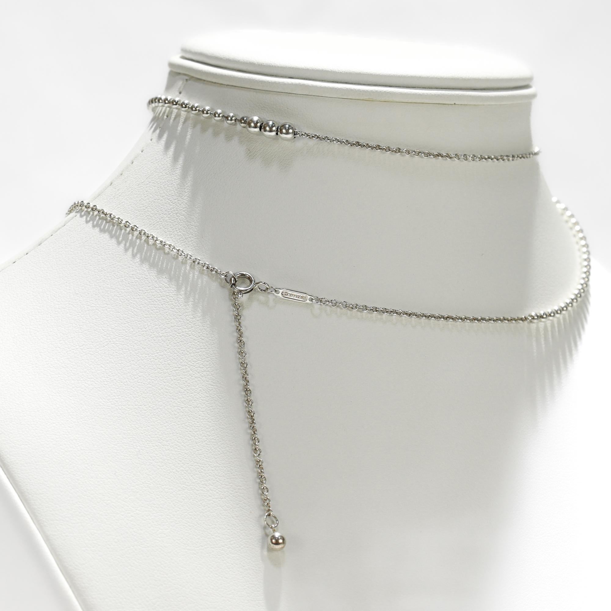 Zurück zu Tiffany & Co. Sterling Silber Anhänger Halskette mit geätztem Herz und Pfeil im Angebot 4