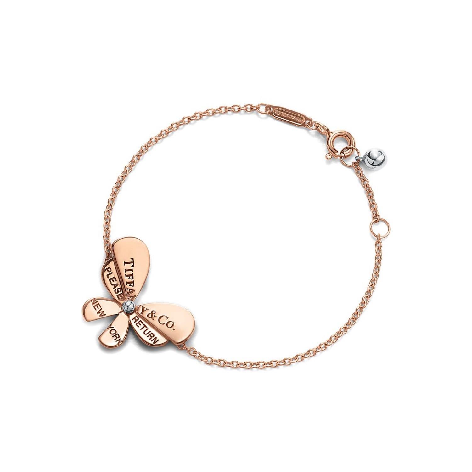 Retour à la collection Tiffany LOVE BUGS Bracelet à chaîne papillon 18 carats RG & SS en vente 6
