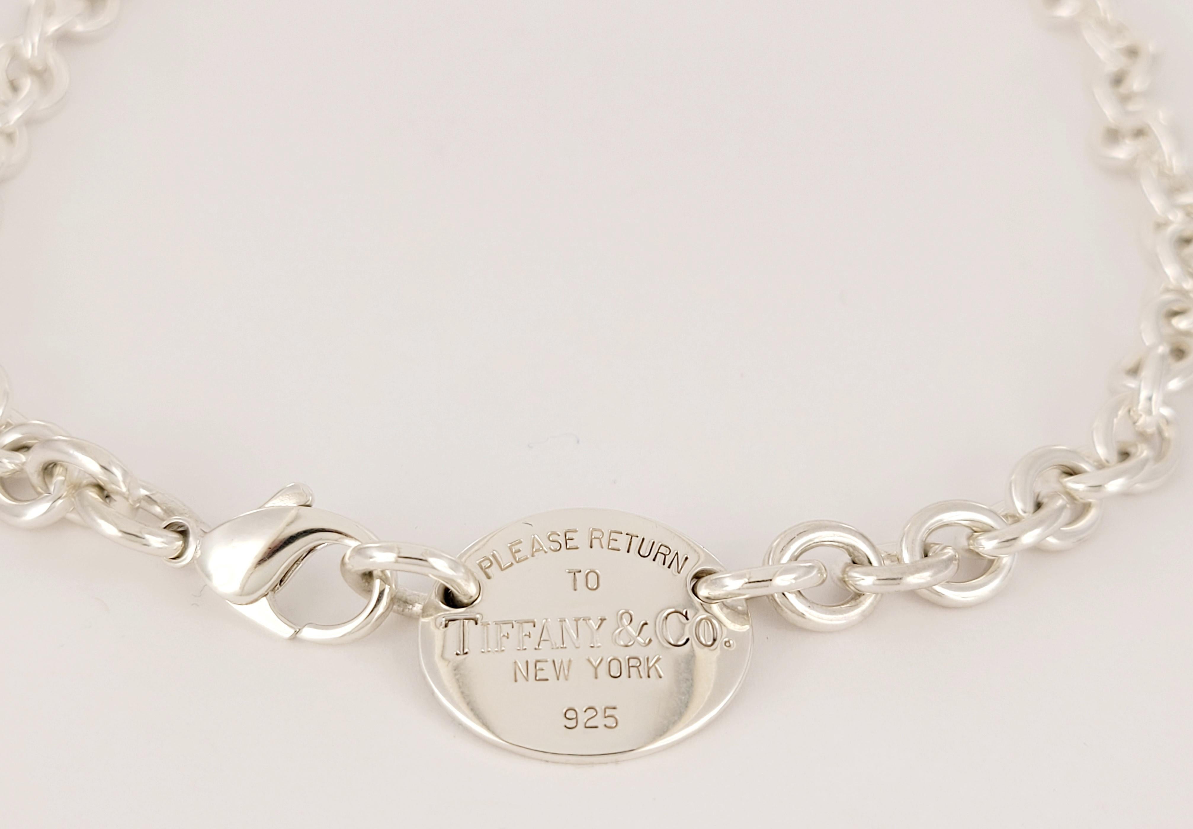 Retour à Tiffany  Tour de cou à maillons de chaîne à étiquette ovale en A Silver en vente 1