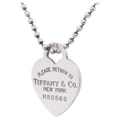 „Return to Tiffany“ – Anhänger aus Sterlingsilber in Herzform & Halskette mit Dog-Tag-Kette