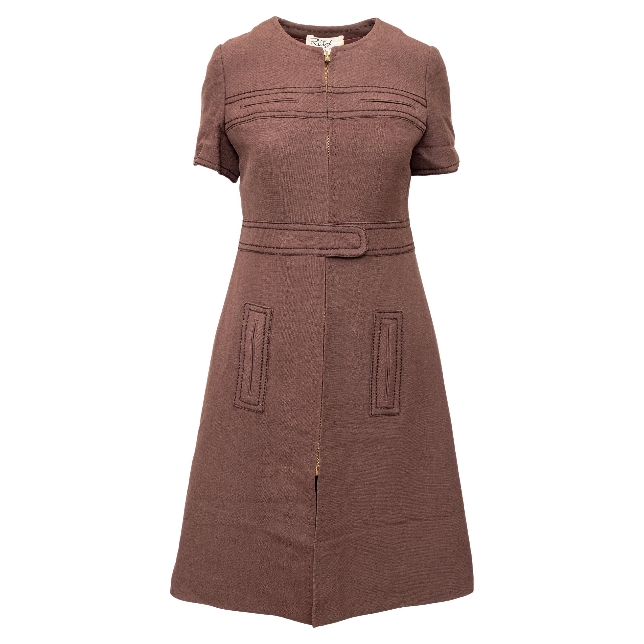 Réty Couture Sheath Dress - '70s For Sale