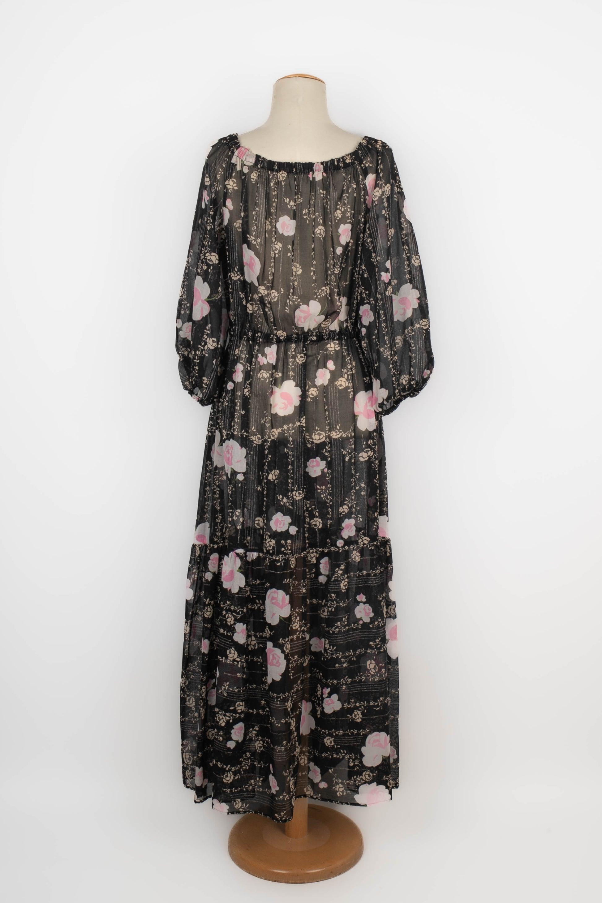 Rety Long Black Veil Dress Couture In Excellent Condition For Sale In SAINT-OUEN-SUR-SEINE, FR