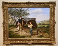 Antique Oil Painting by Reuben Hunt "The Victory" 