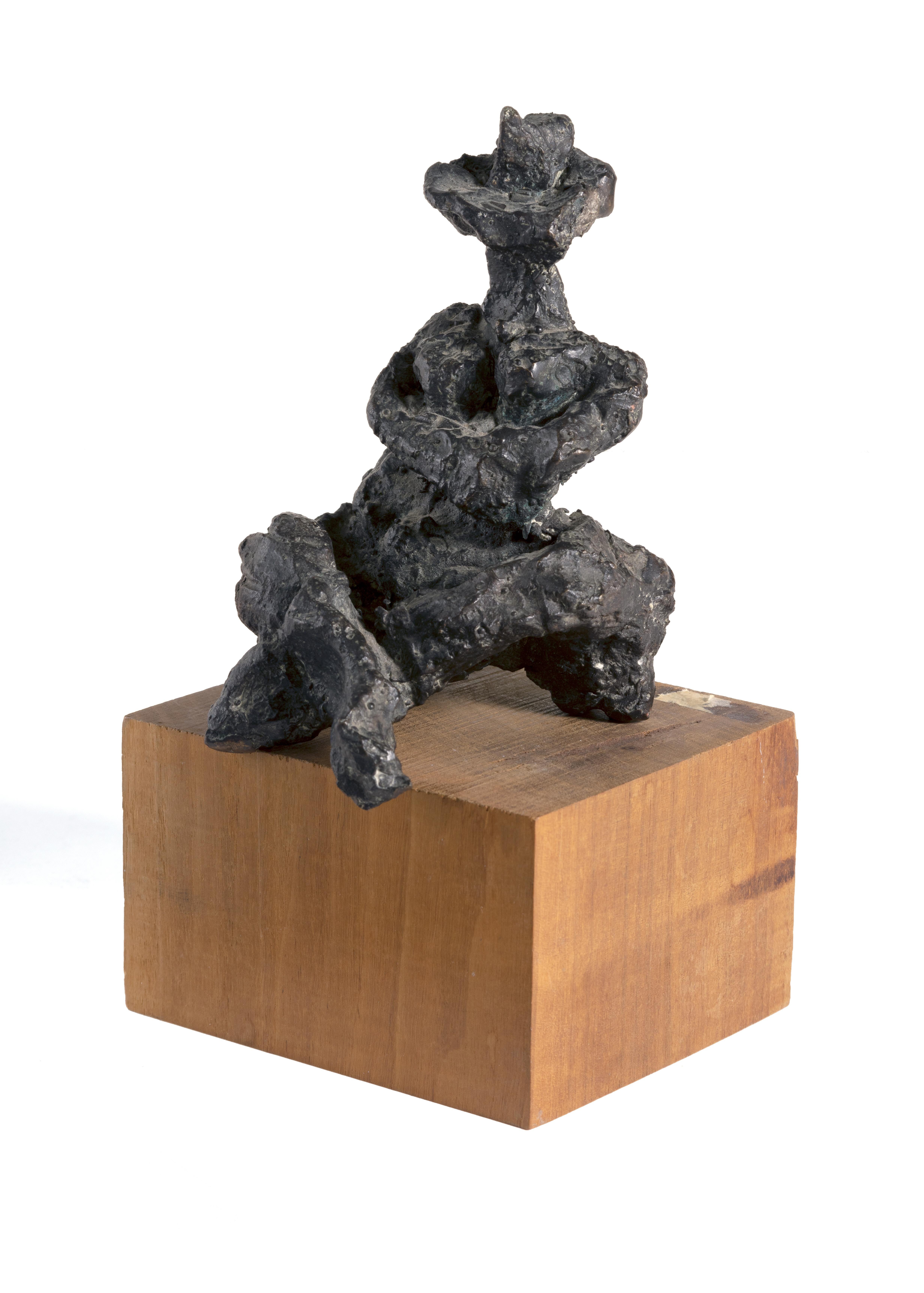 Seated Woman with Criss-Cross Legs - Sculpture by Reuben Kadish