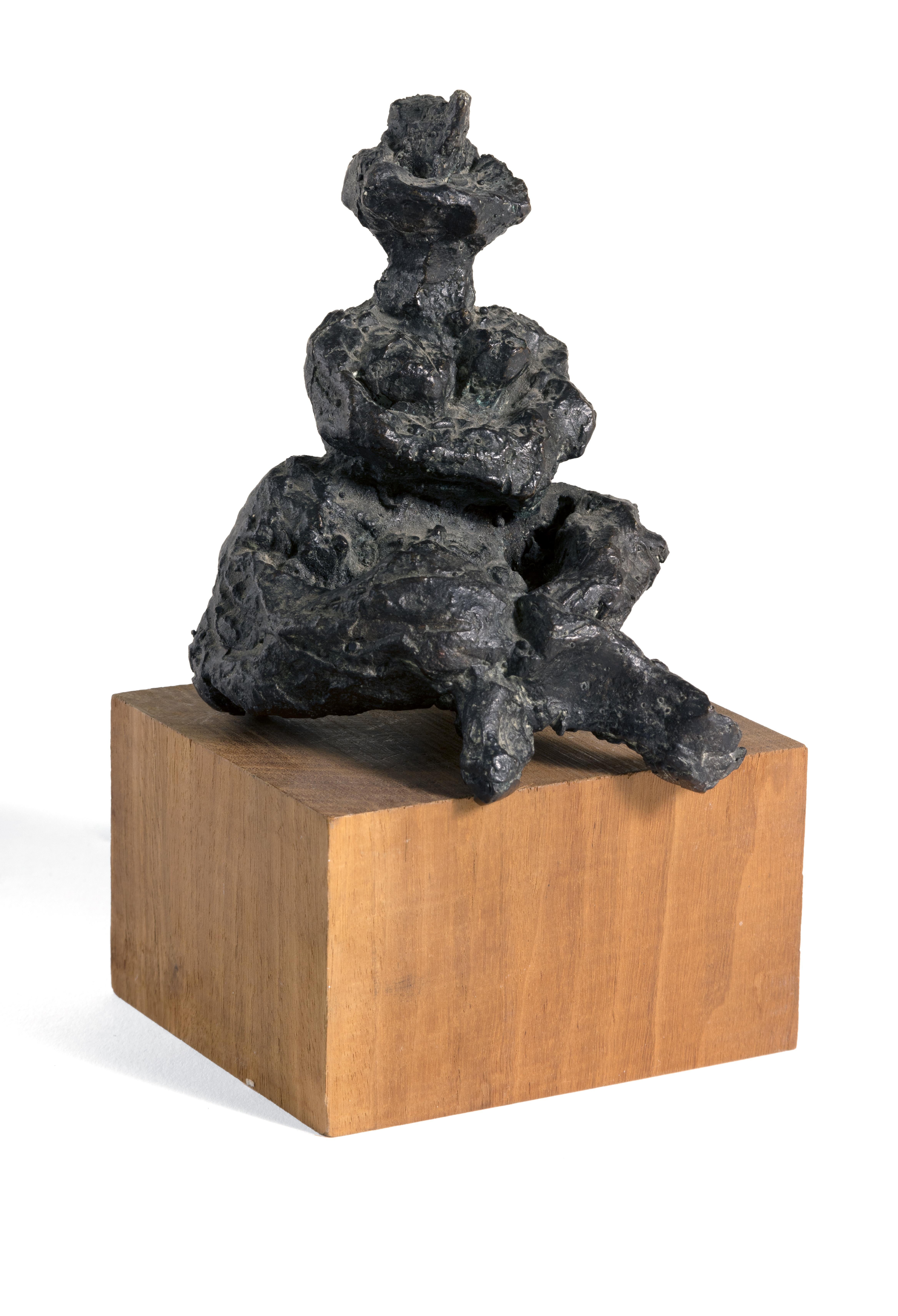 Reuben Kadish Figurative Sculpture - Seated Woman with Criss-Cross Legs