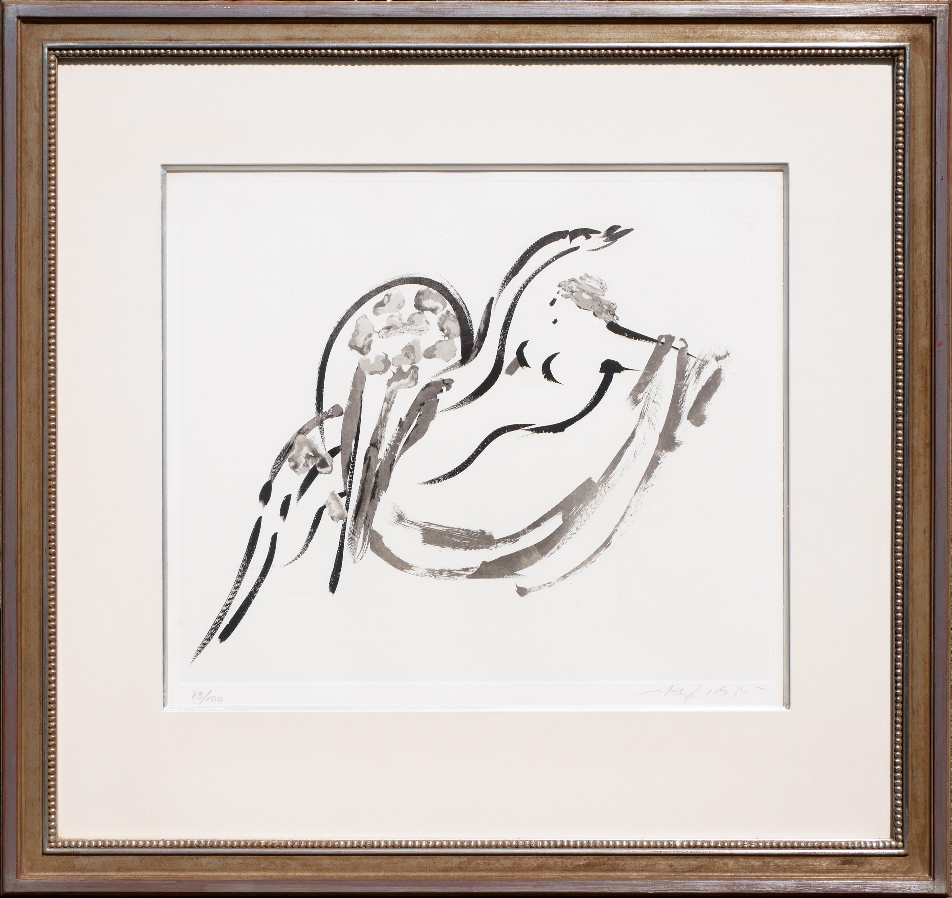 Reuben Nakian Nude Print - "Leda and the Swan" Abstract Modern Mythological Lithograph Edition 93/100