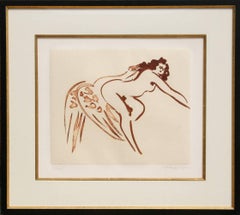 Leda and the Swan, Etching on Paper by Reuben Nakian