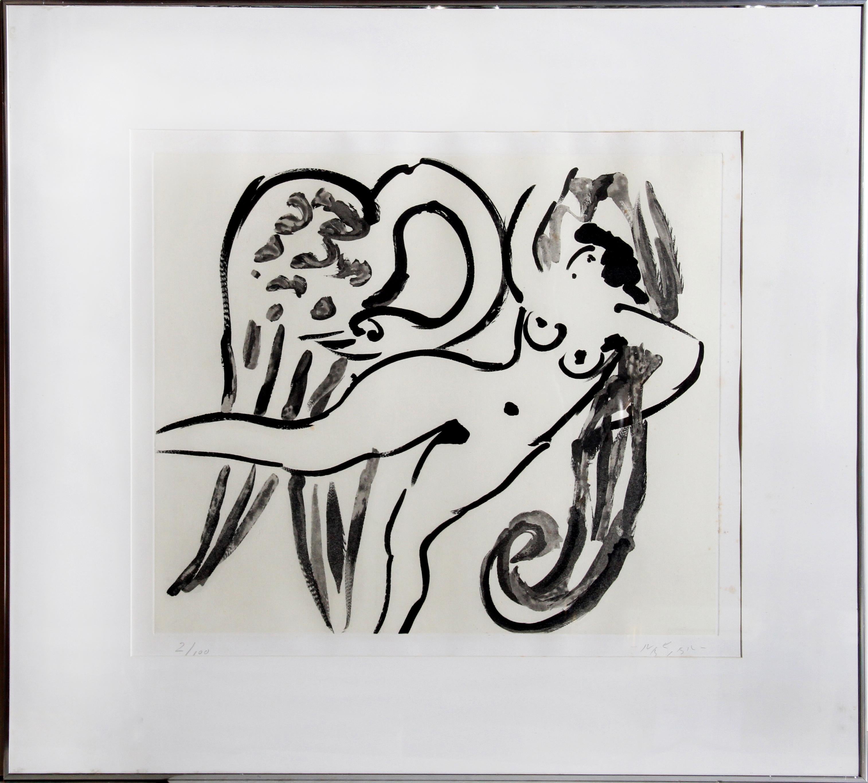 Reuben Nakian Nude Print - Leda and the Swan No. 12